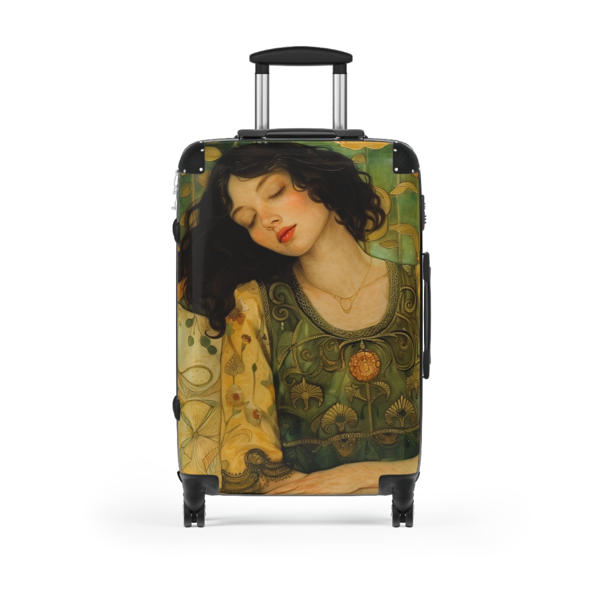 Artistic Klimt-Inspired Travel Suitcase, Stylish Personalized Carry-on Bag, Unique Bohemian Luggage Gift for Travelers - Rosetta Creative Boutique